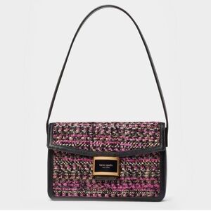 Kate Spade "Katy" Black and Pink Tweed Shoulder Bag